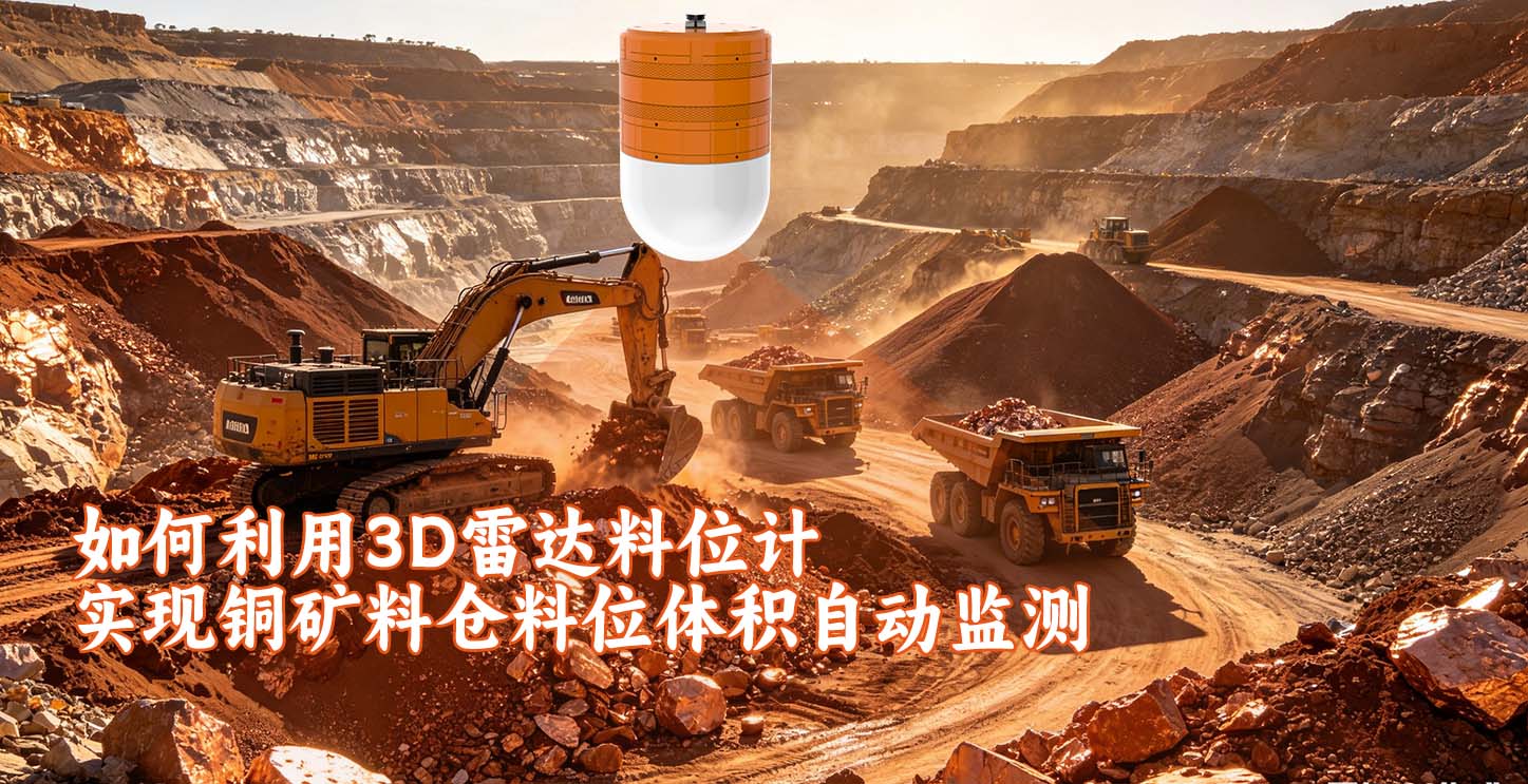 如何利用3D雷达料位计实现铜矿料仓料位体积自动监测