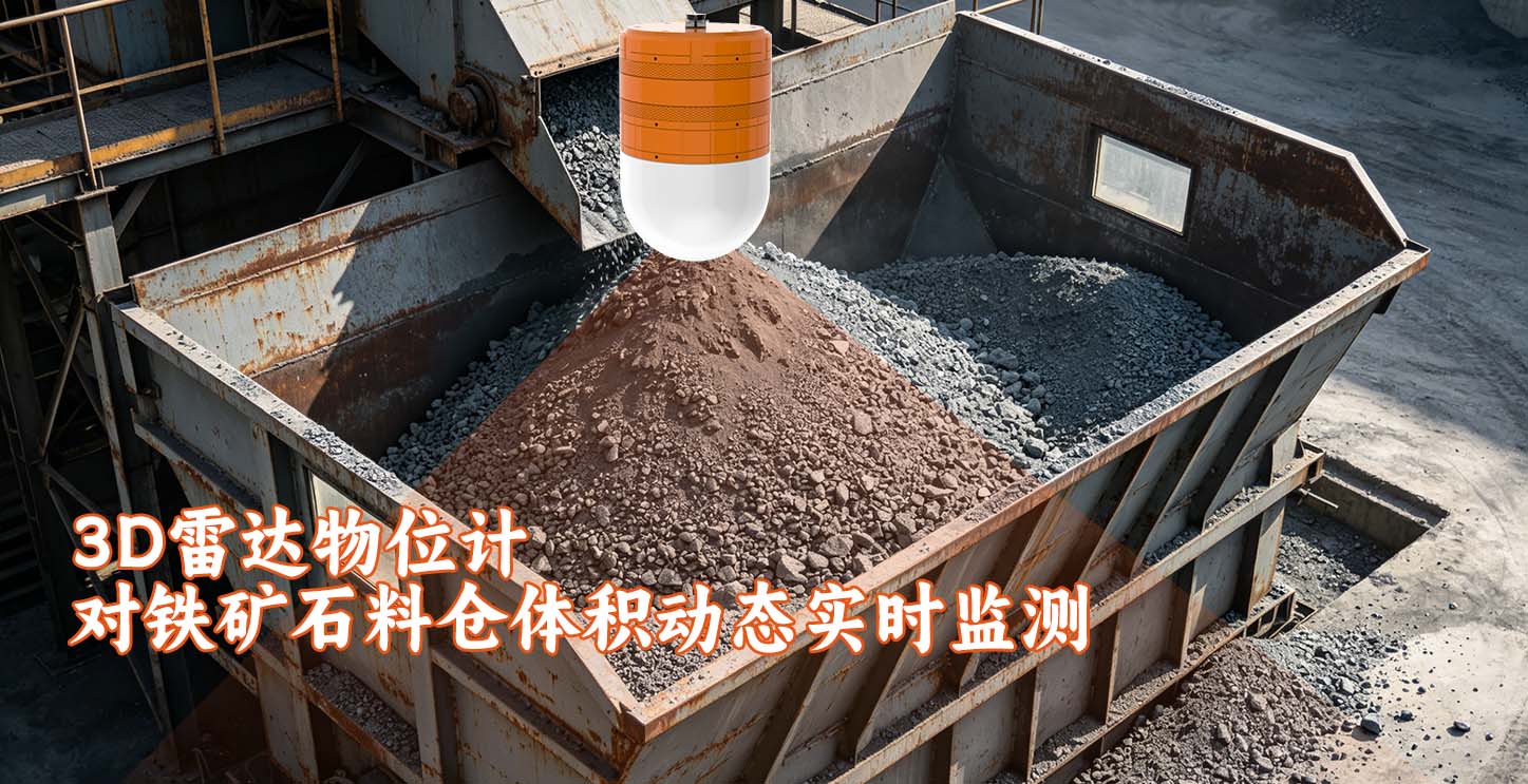 3D雷达物位计对铁矿石料仓体积动态实时监测